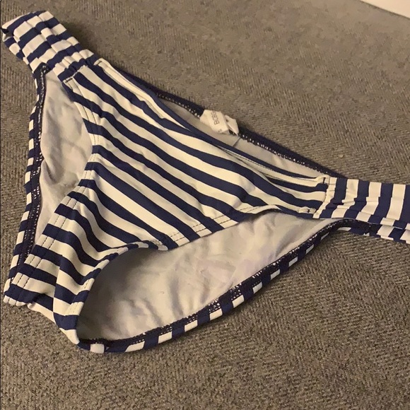 BCBGeneration Navy White Stripe Bikini Bottom - Picture 1 of 5